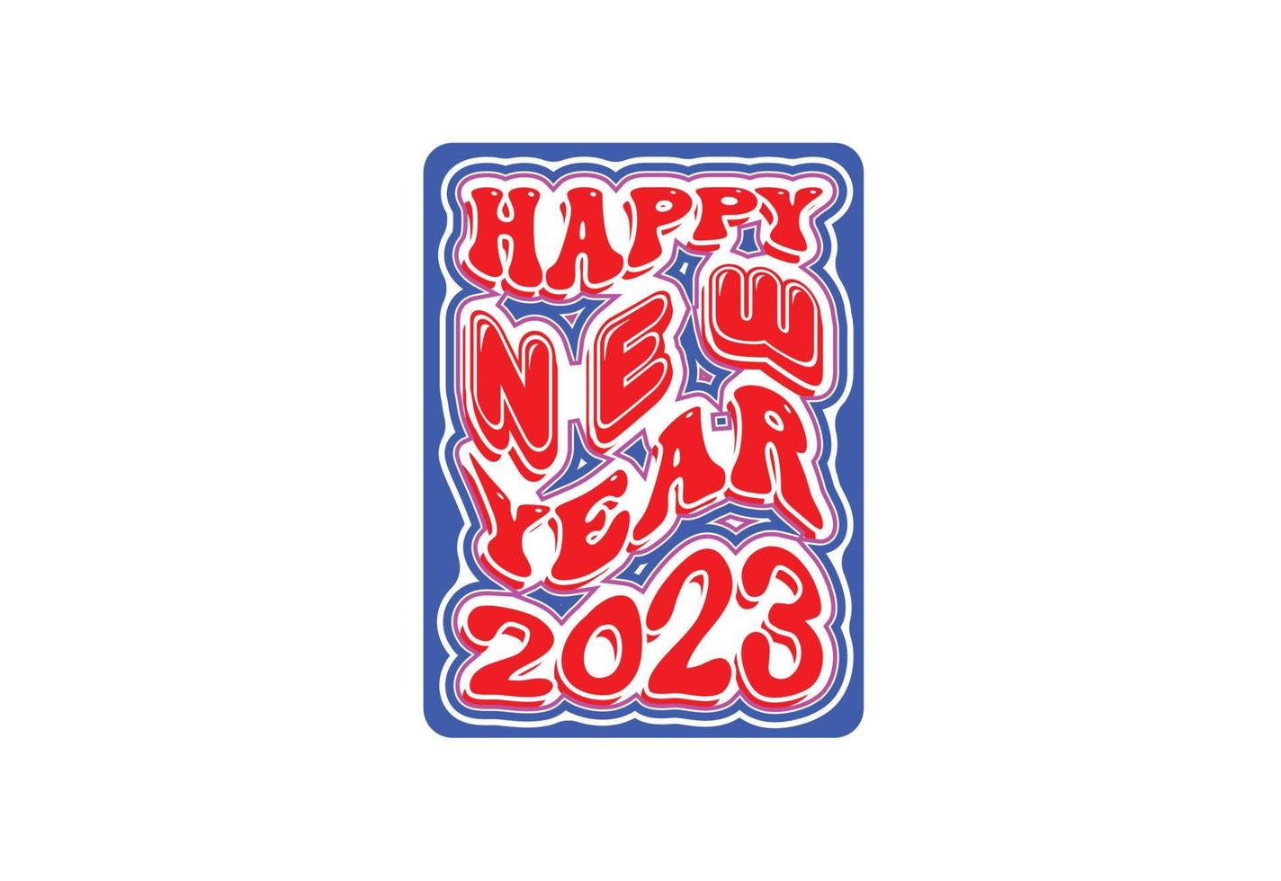 gelukkig nieuwjaar logo, banner en t-shirt ontwerpsjabloon vector