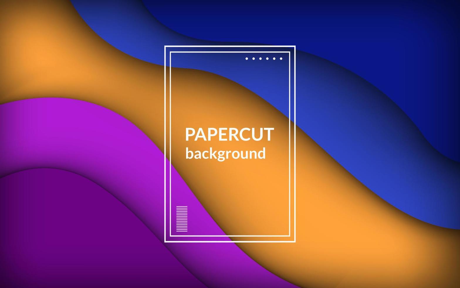 multi gekleurde abstracte paarse, gele en blauwe golvende papercut overlappende lagen achtergrond. eps10 vector