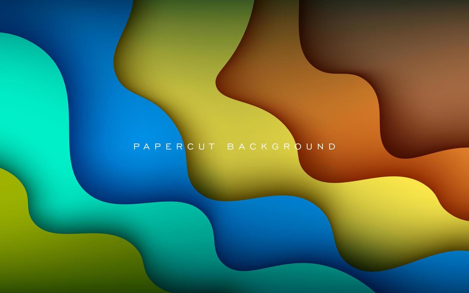 multi gekleurde abstracte zachte kleurrijke golvende papercut overlap lagen achtergrond. eps10 vector