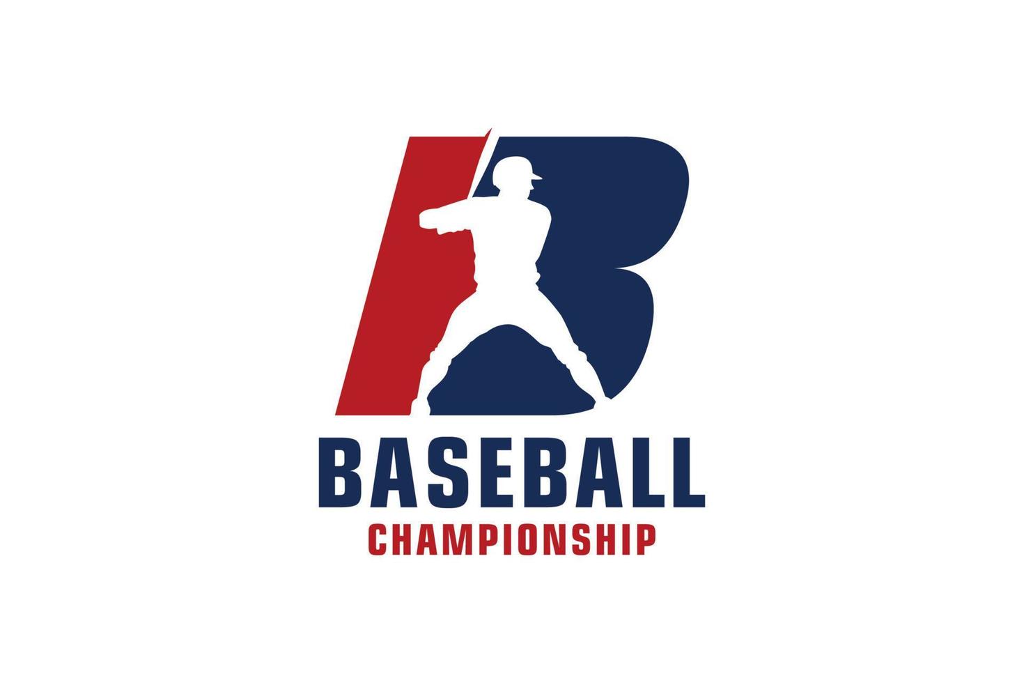 letter b met honkbal logo-ontwerp. vectorontwerpsjabloonelementen voor sportteam of huisstijl. vector
