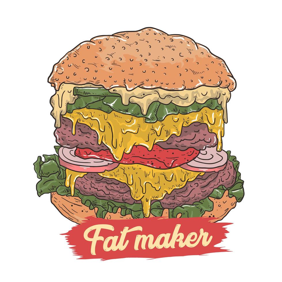 hamburger vetmaker ontwerp vector