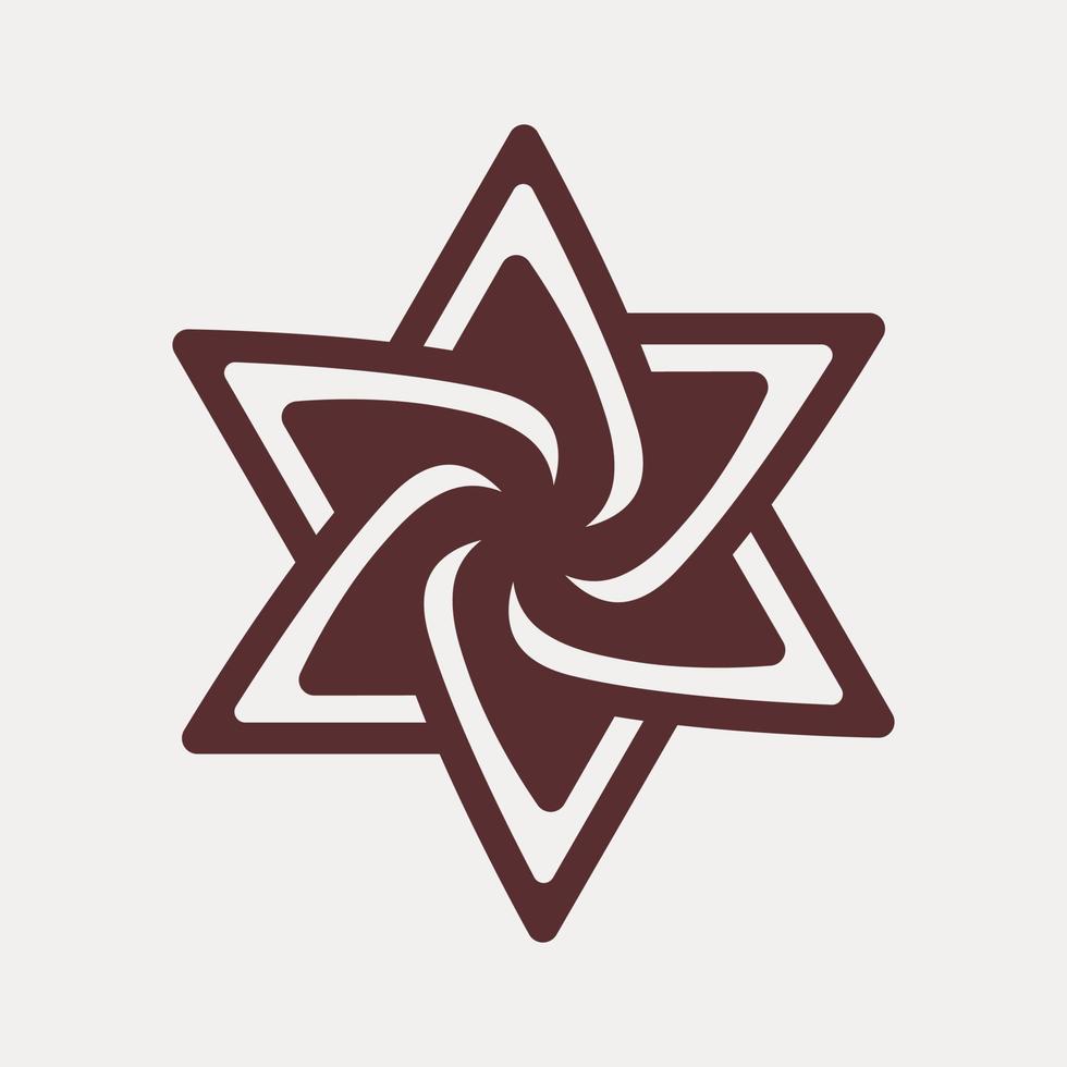 ster van david-logo. jodendom religieus teken. joods cultuursymbool. Israël embleem hexagram. vector illustratie