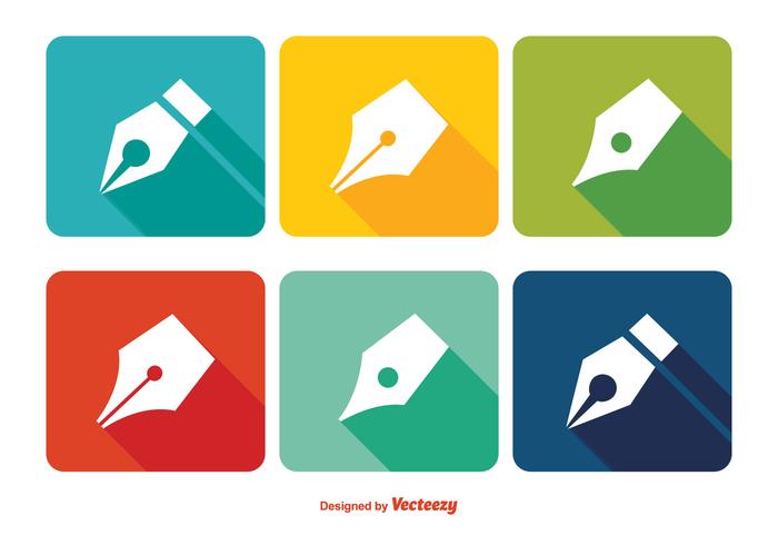 Pen nib icon set vector