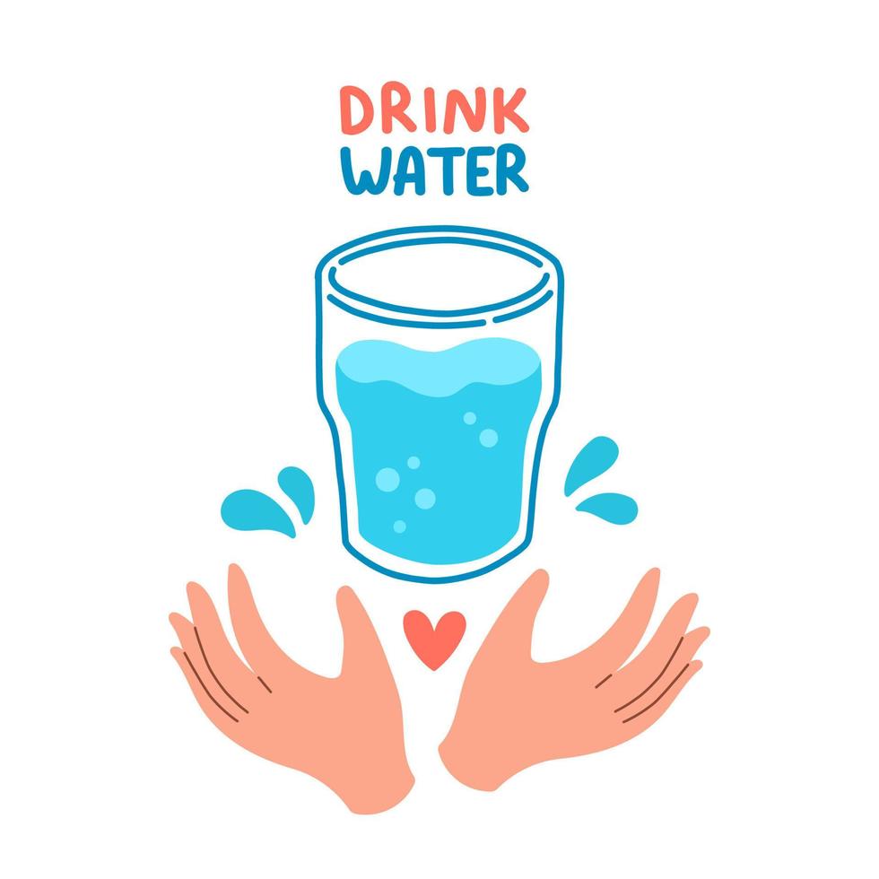 drink meer water citaat plat ontwerp vectorillustratie vector