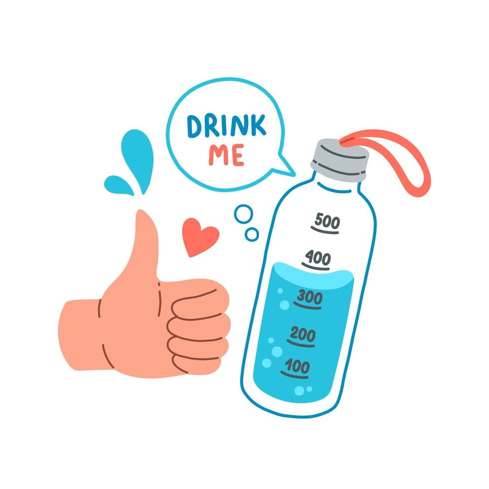 drink meer water citaat plat ontwerp vectorillustratie vector