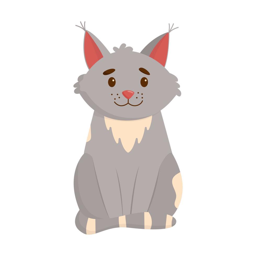 schattige kat. binnenlandse, grappige kat geïsoleerd op een witte achtergrond. platte vectorillustratie vector