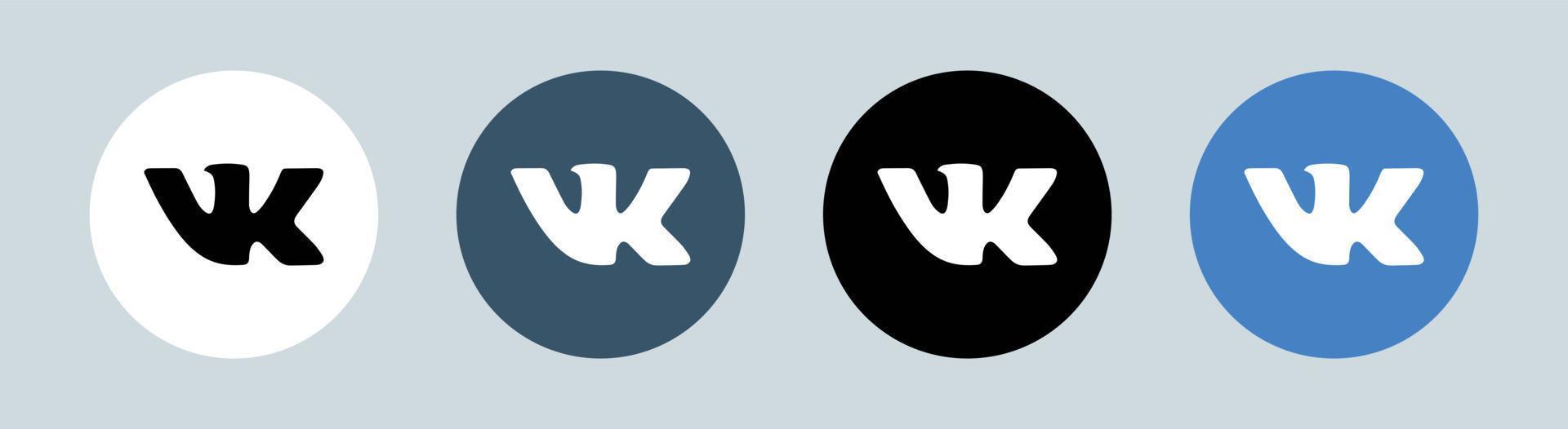 v kontakte-logo in cirkel. populaire sociale netwerk logo vectorillustratie. vector