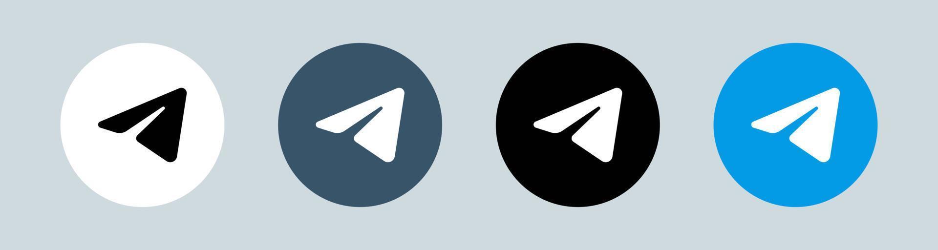 telegram-logo in cirkel. populaire messaging app logo vectorillustratie. vector
