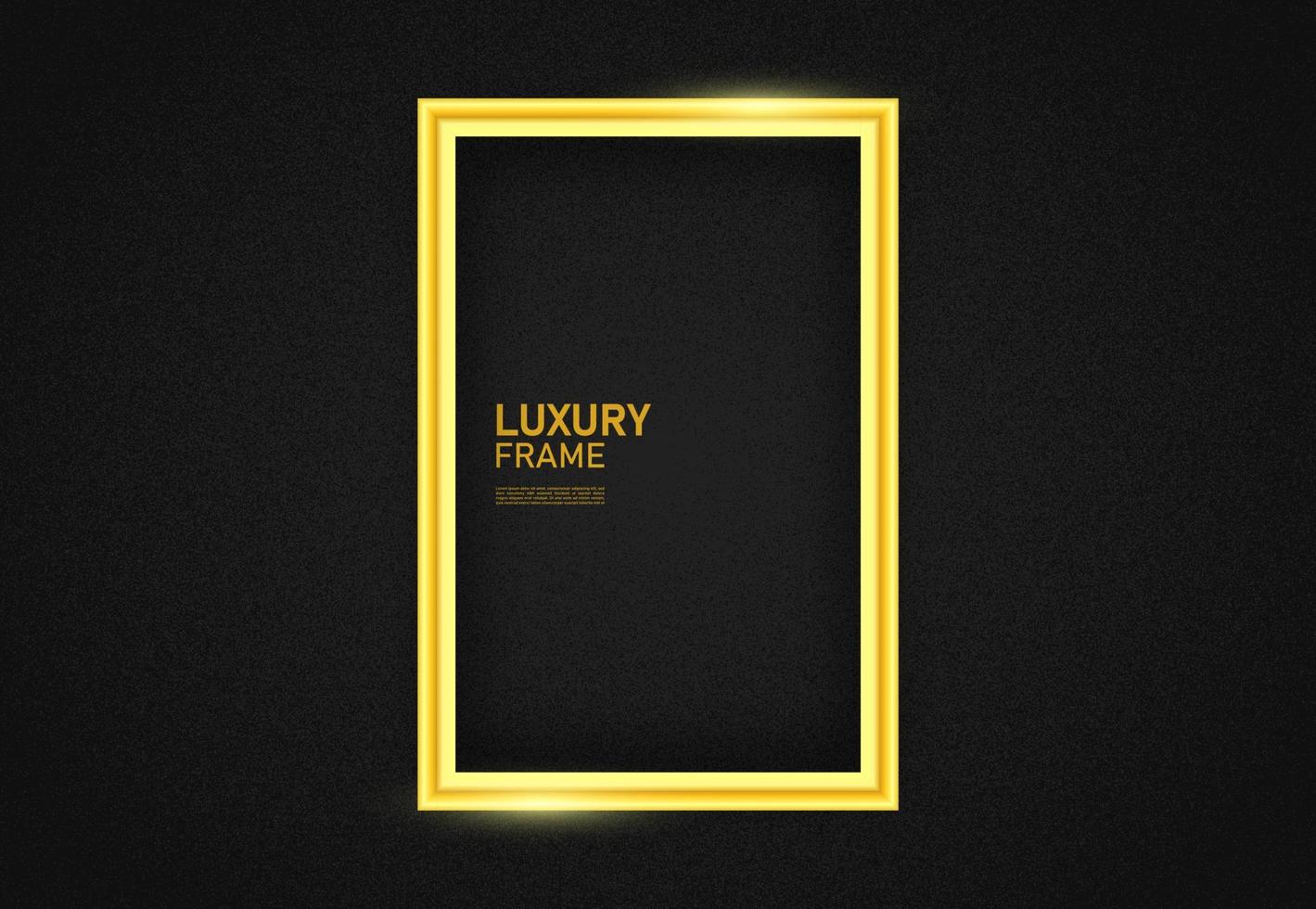 gouden frame mockup op een zwarte achtergrond. luxe gouden mockup portret achtergrond. vector