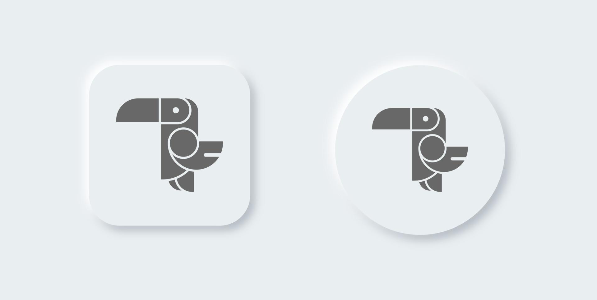 toucan solide icoon in neomorfe ontwerpstijl. eenvoudige vogel logo vectorillustratie. vector