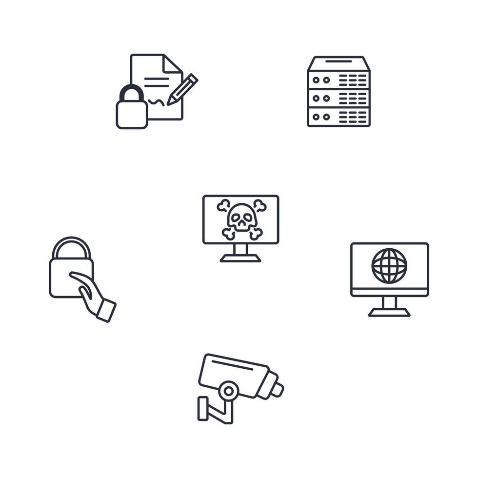 privacypictogrammen ingesteld. privacy pack symbool vectorelementen voor infographic web vector