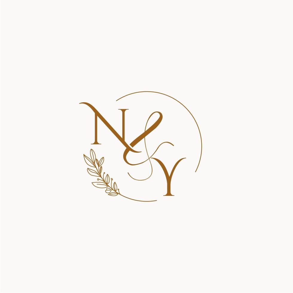ny eerste bruiloft monogram logo vector