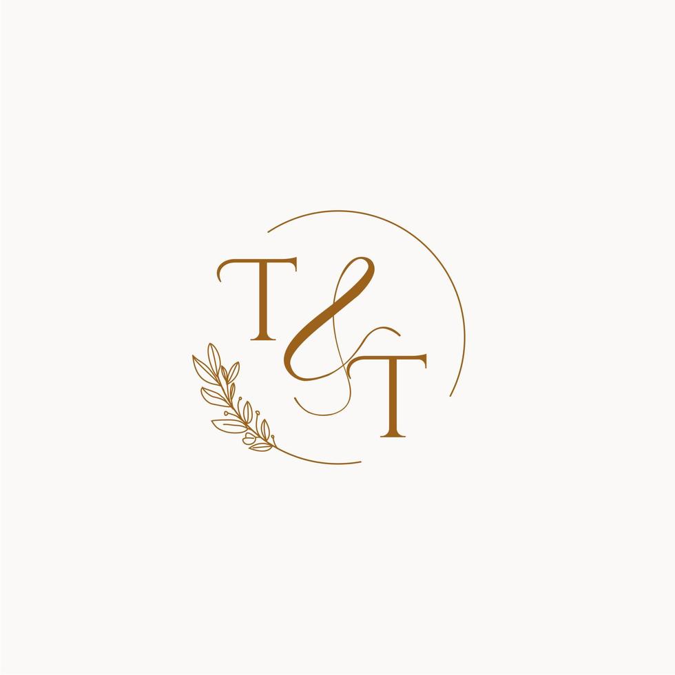 tt eerste bruiloft monogram logo vector