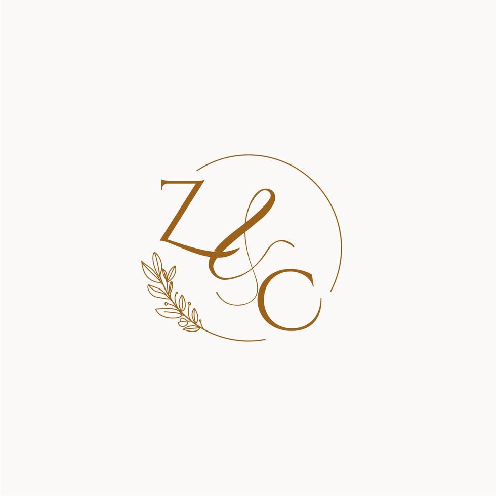 zc logo eerste huwelijksmonogram vector