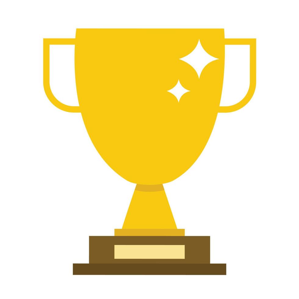 winnaar gouden trofee gouden bekers platte vector iconen voor sport overwinning concept. sportprijs en prijs, trofeekopillustratie