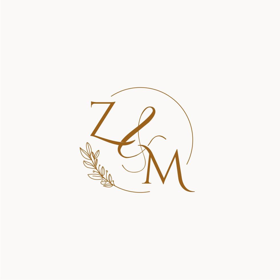 zm logo eerste huwelijksmonogram vector