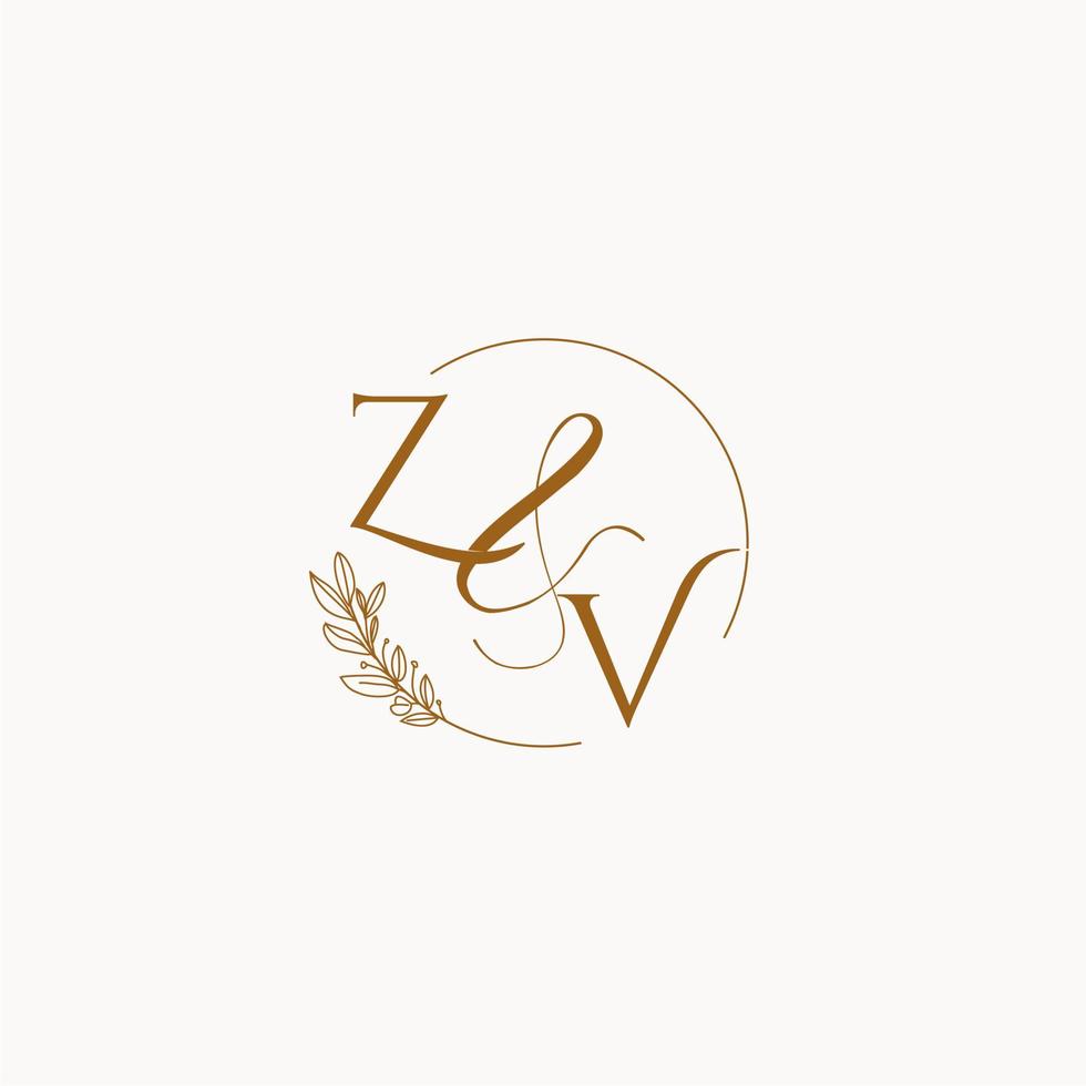 zv logo eerste huwelijksmonogram vector