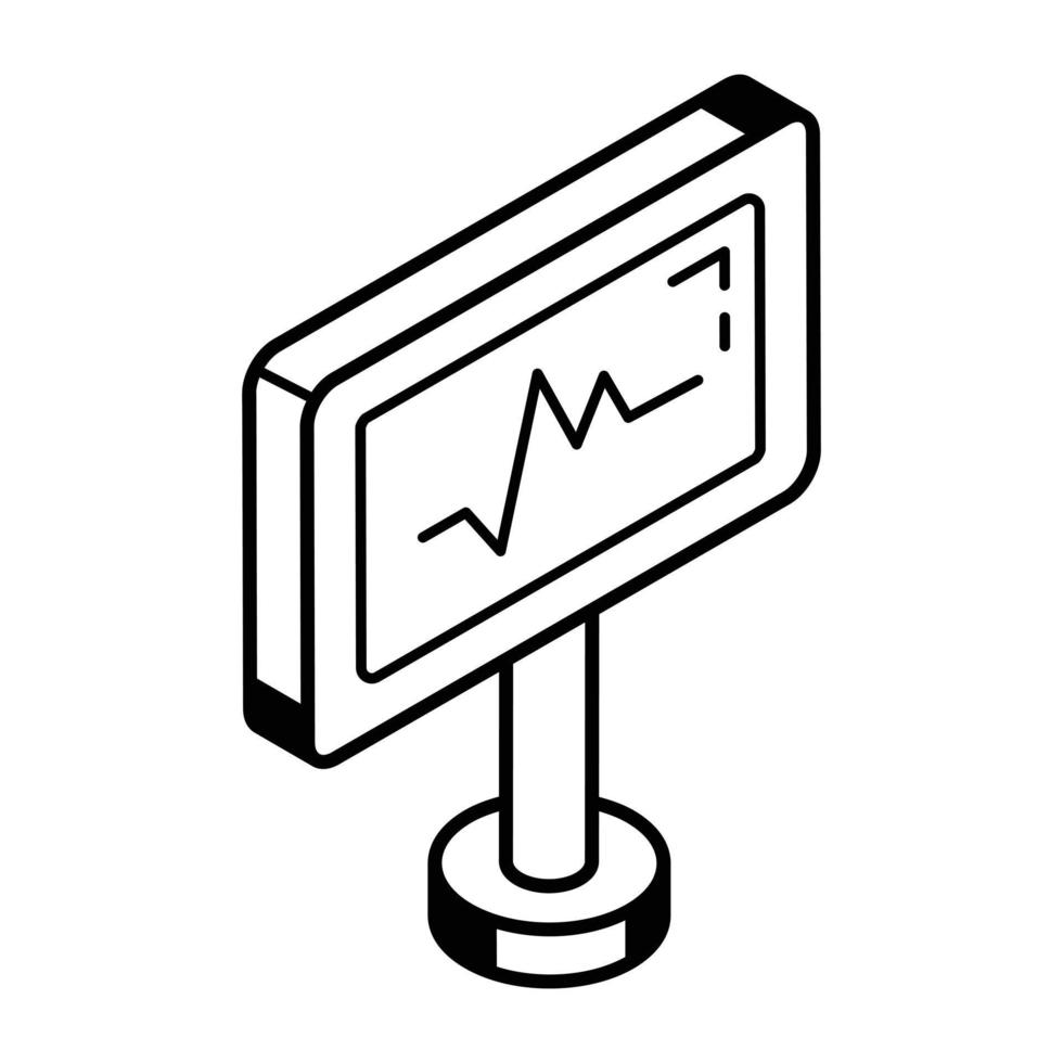 krijg dit lineaire pictogram van hartslagmonitor vector