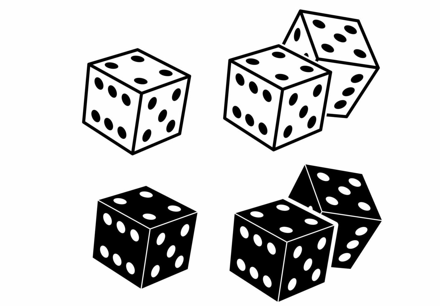 dobbelstenen kubus icon set geïsoleerd op een witte achtergrond vector