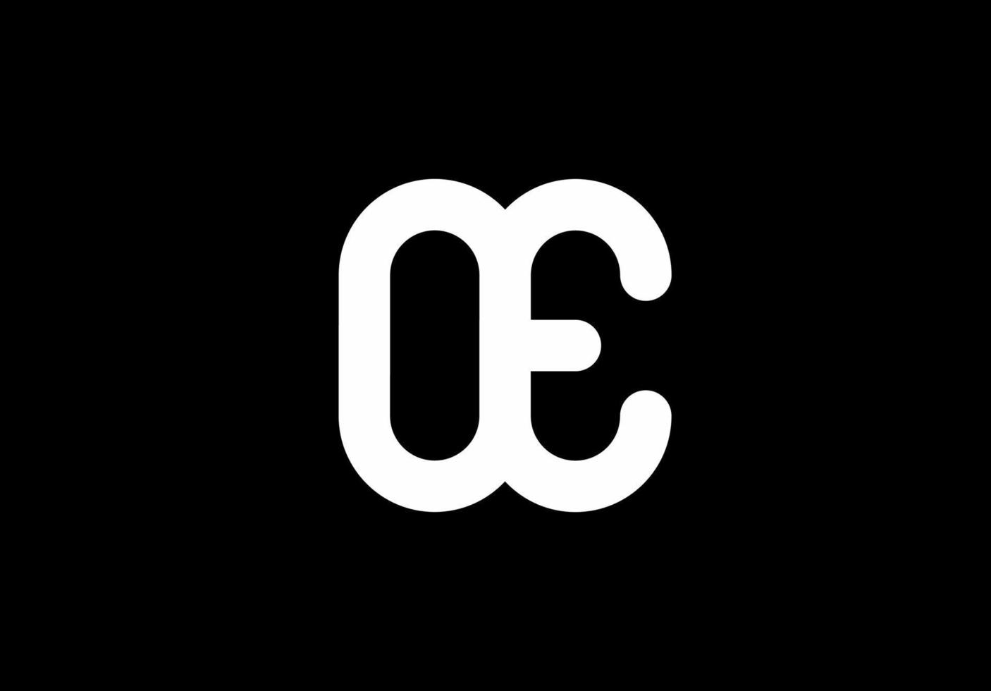 oe eo oe beginletter logo geïsoleerd op zwarte achtergrond vector