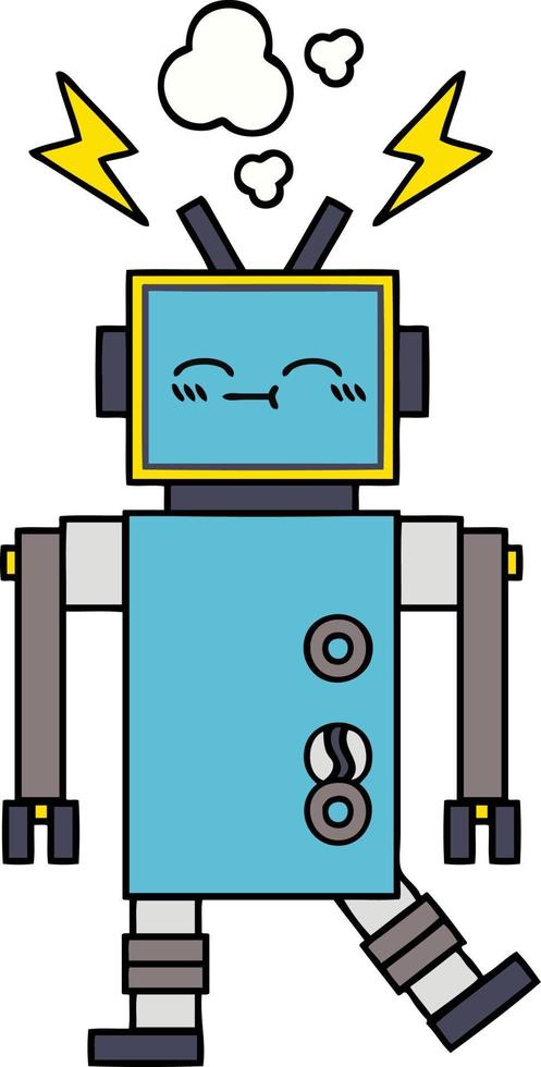 leuke tekenfilmrobot vector