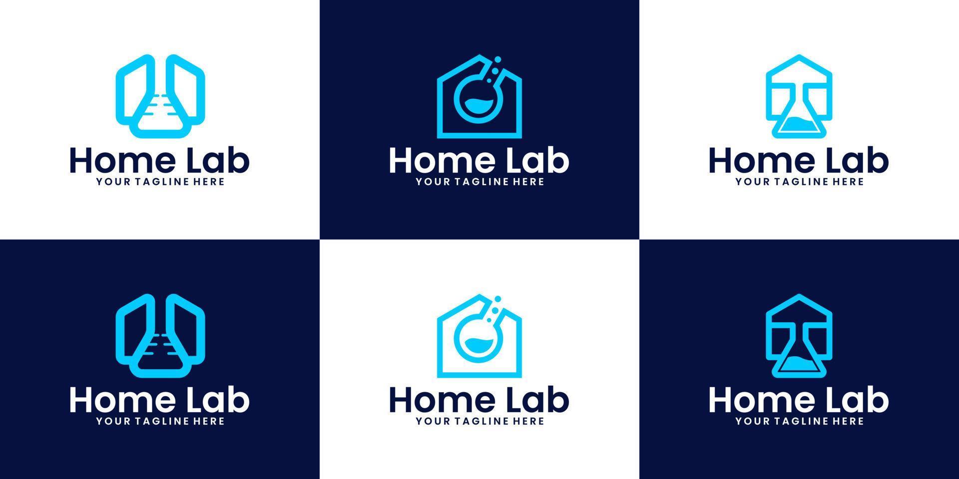onderzoekslaboratorium home logo ontwerp inspiratie collectie vector