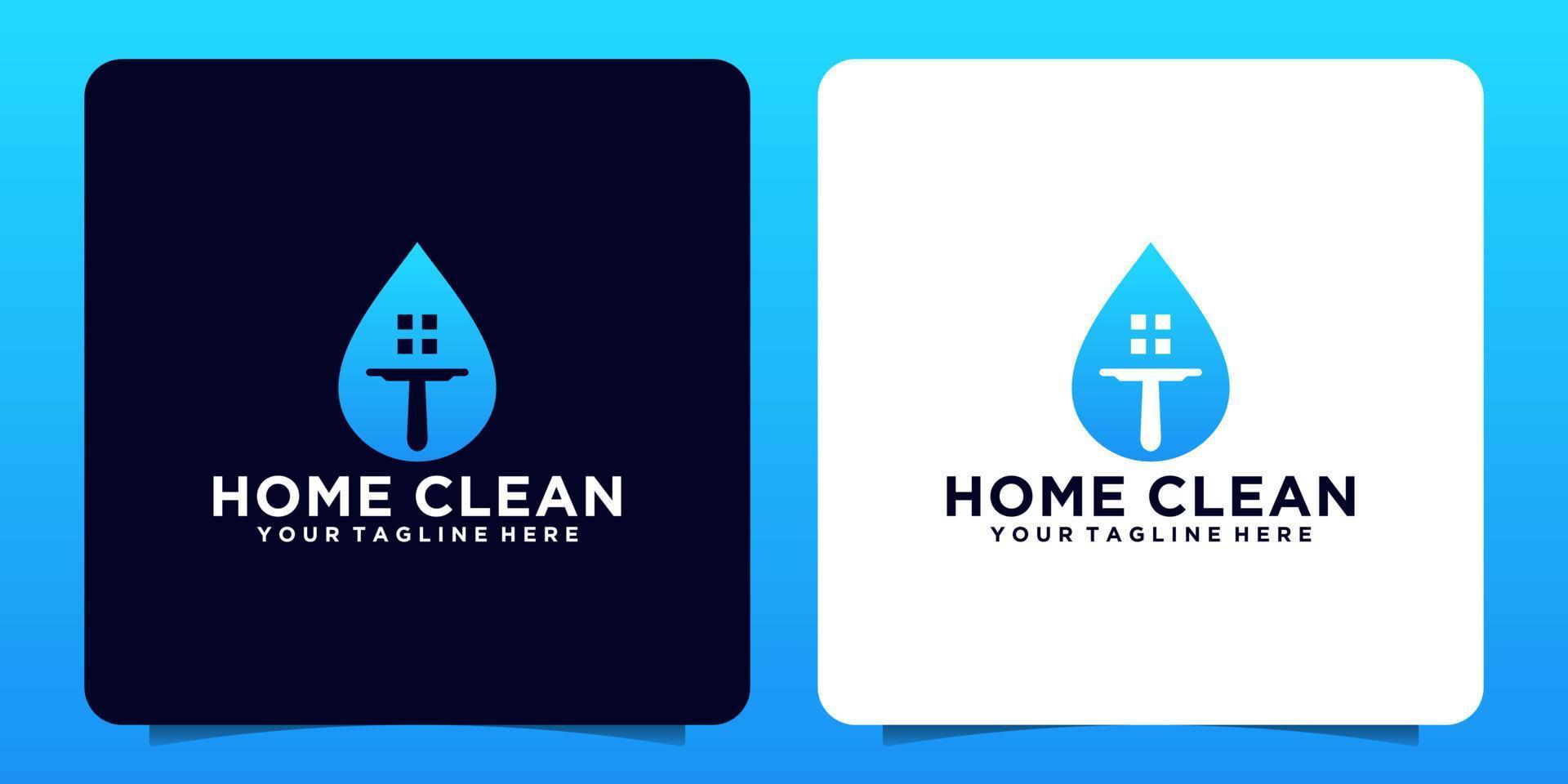 huis schoner logo, met abstract waterdruppel concept en visitekaartje inspiratie vector
