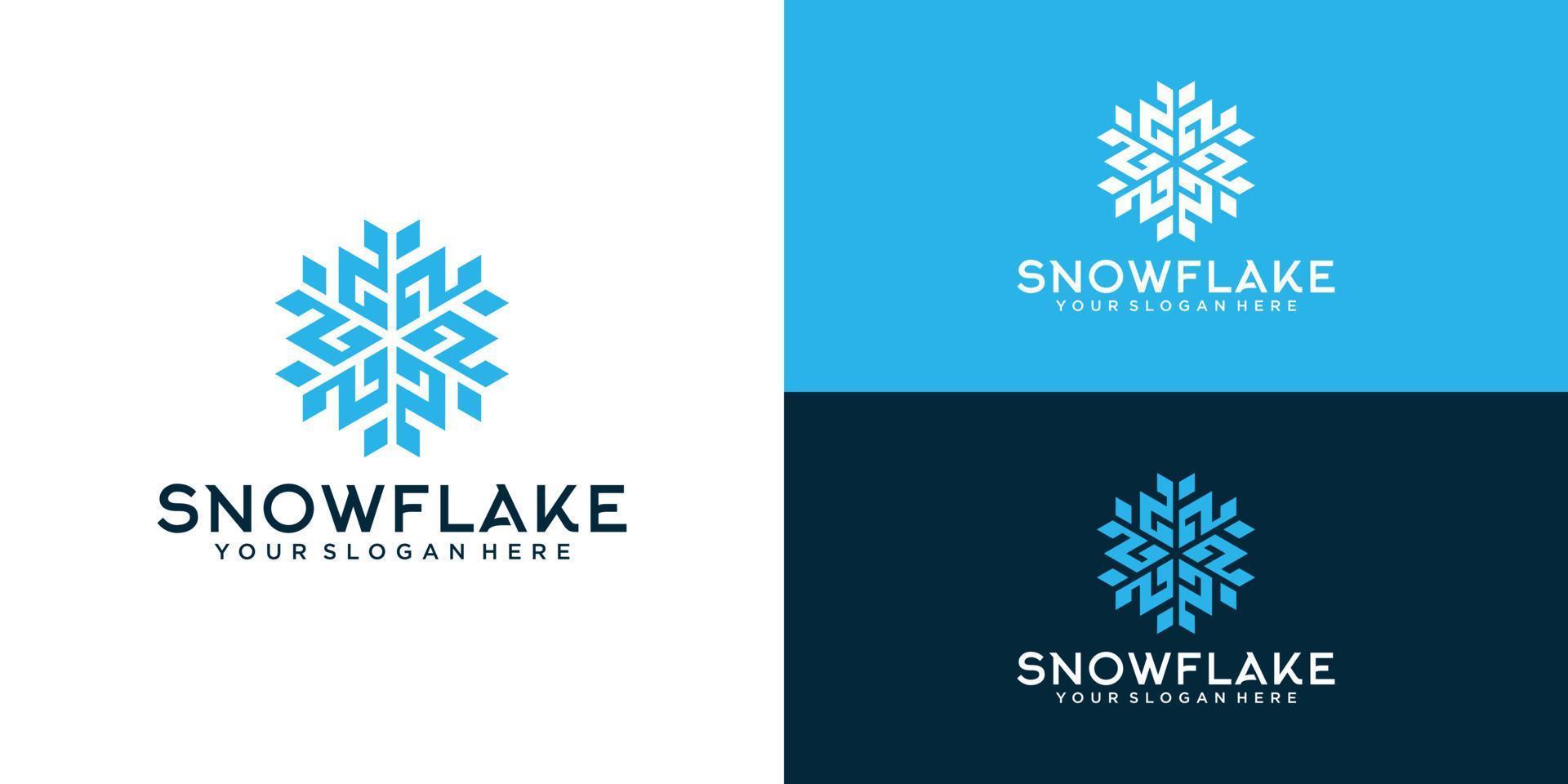 sneeuwvlok logo ontwerp inspiratie vector