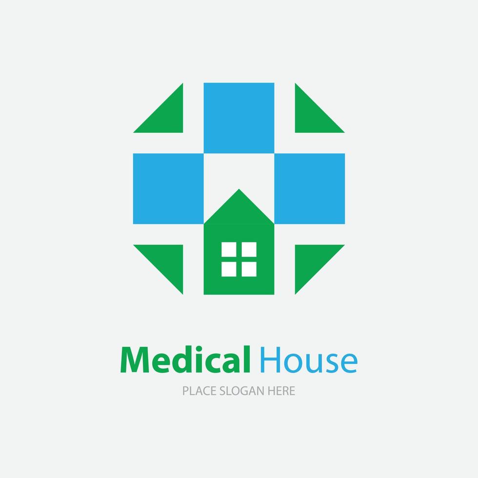 huis medische logo sjabloon ontwerp vector, embleem, ontwerpconcept, creatief symbool, pictogram vector