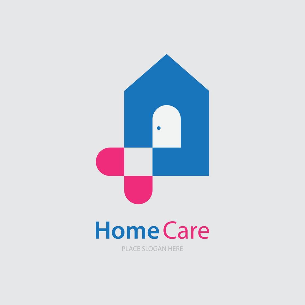 hou van huis logo. blauw roze lineaire stijl hart en huis icoon combinatie. bruikbaar voor het bouwen en gezondheidszorg logo's. platte vector logo-ontwerpsjabloon sjabloon.