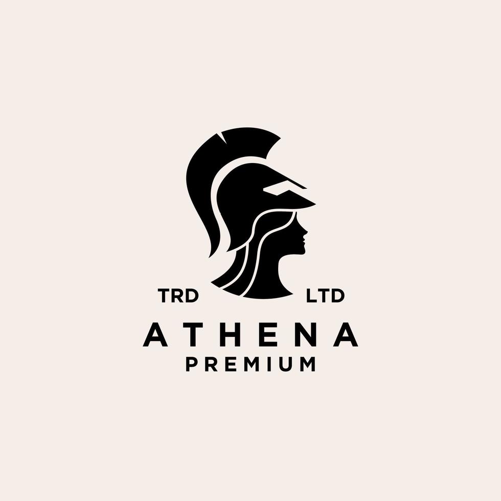 premium godin athena zwart logo-ontwerp vector