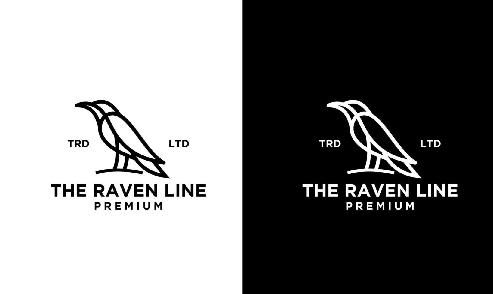 eenvoudig lijn ravenlogo vector