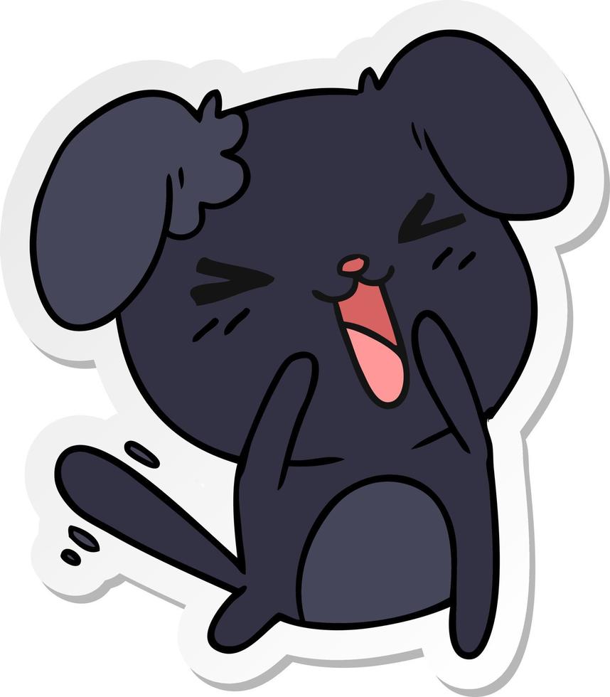 sticker cartoon van schattige kawaii hond vector