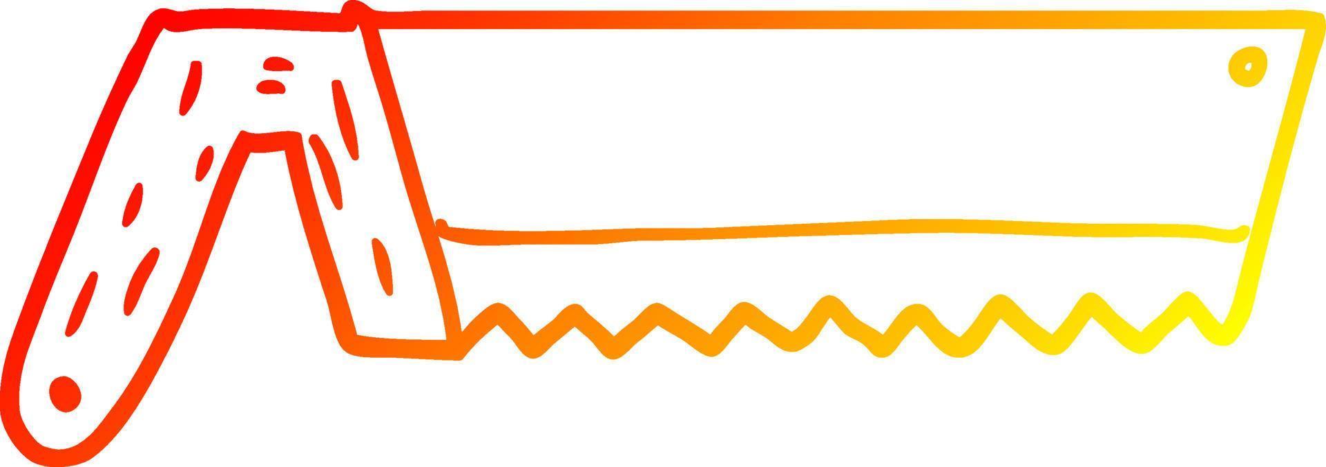 warme gradiënt lijntekening oude zaag cartoon vector