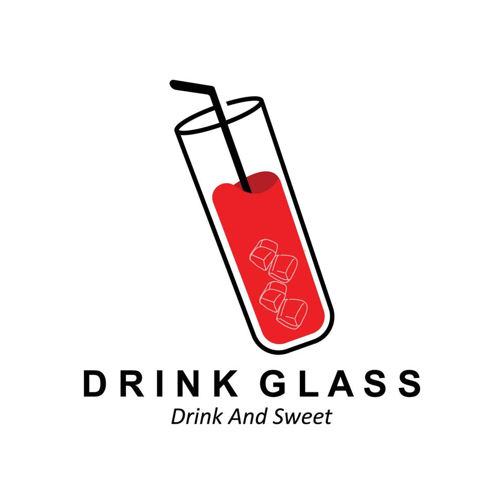 drink glas logo-ontwerp, vectorpictogramillustratie van sap, wijn en koffiedranken vector