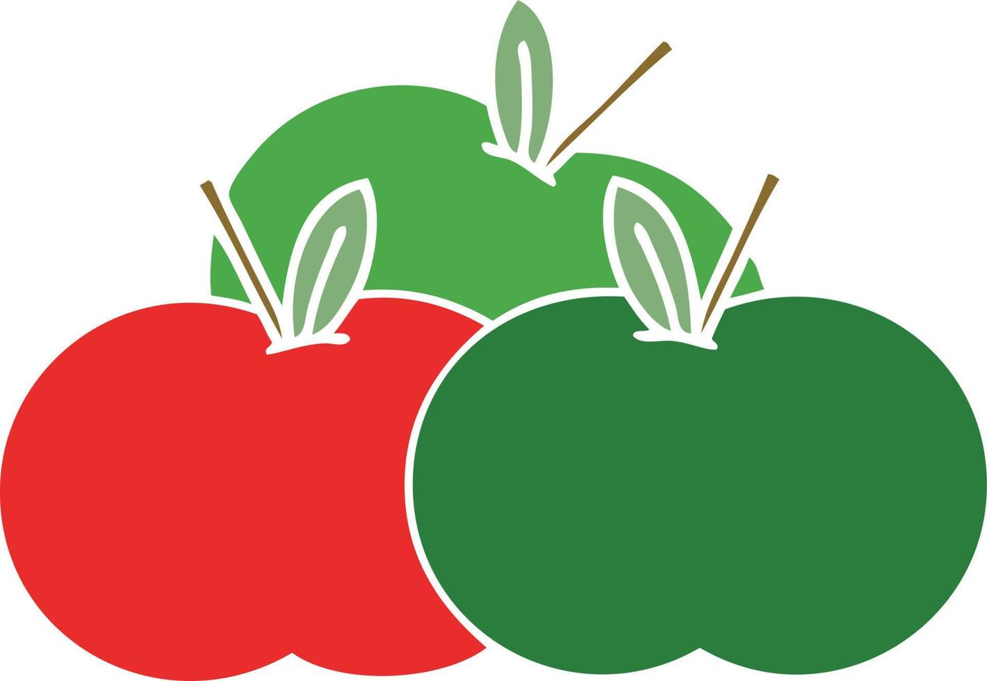 platte kleur retro cartoon appels vector