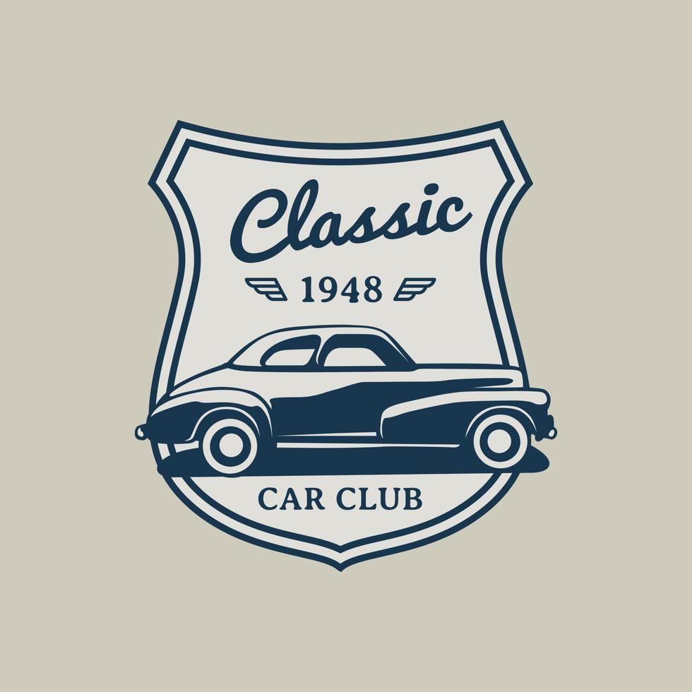 handgetekende vintage stijl van badge voor spieren en klassieke auto's vector