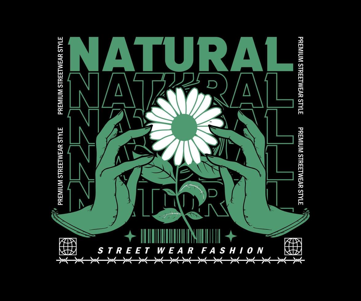 natuurlijke bloesem. esthetisch grafisch ontwerp voor creatieve kleding, voor streetwear en urban style t-shirts design, hoodies, etc. vector