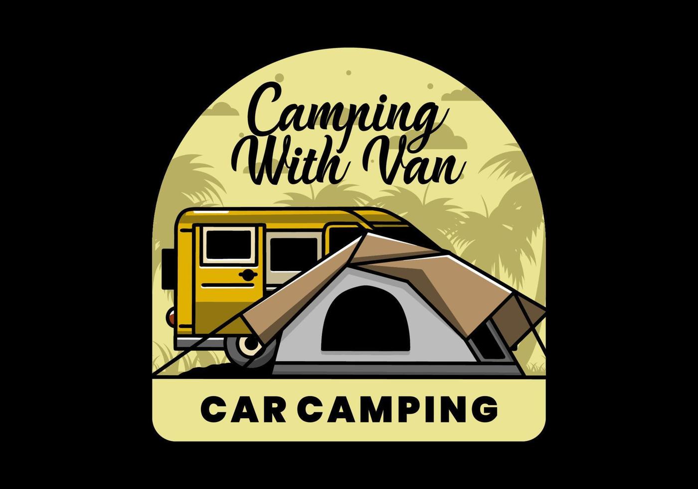 van auto en camping tent illustratie ontwerp vector