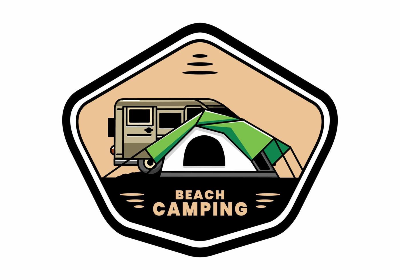 van auto en camping tent illustratie ontwerp vector