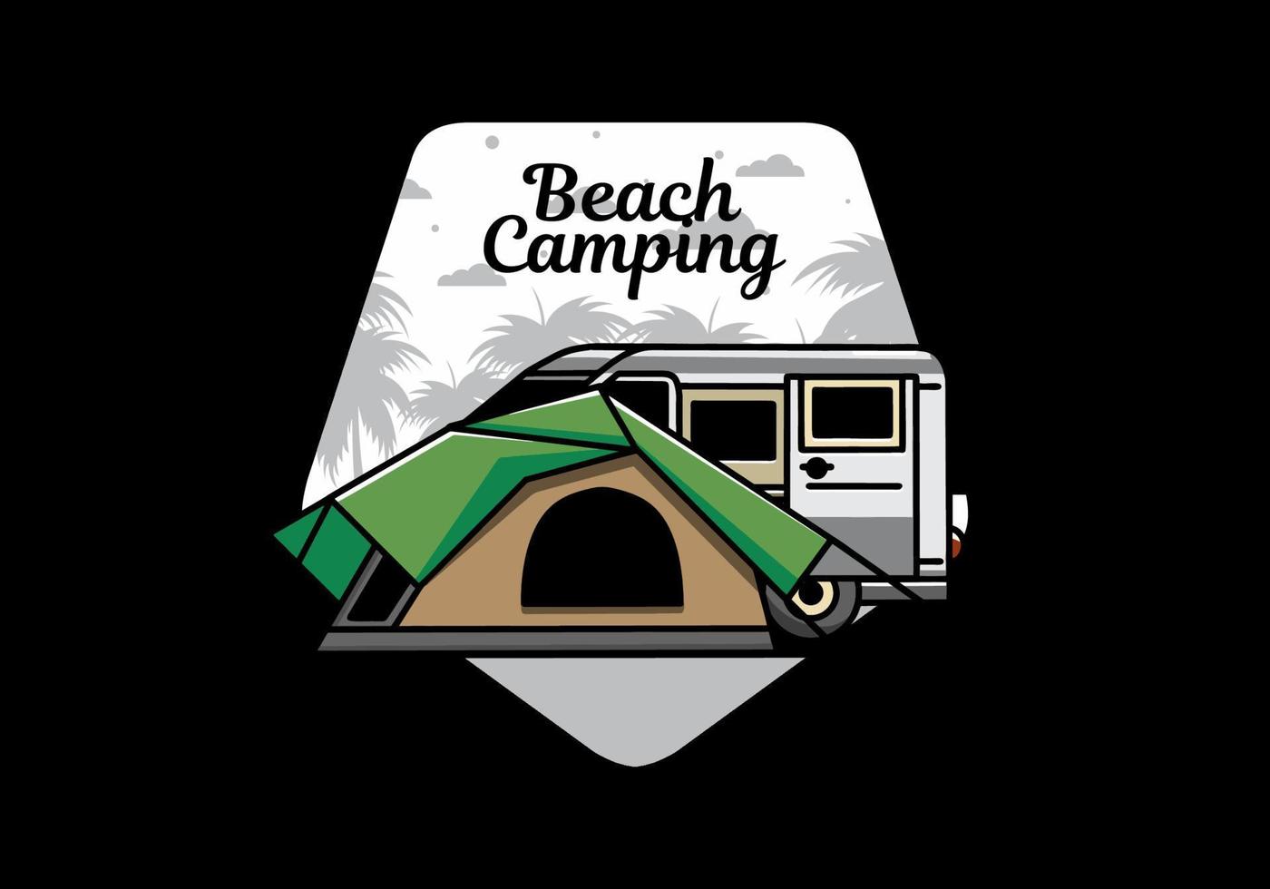 van auto en camping tent illustratie ontwerp vector