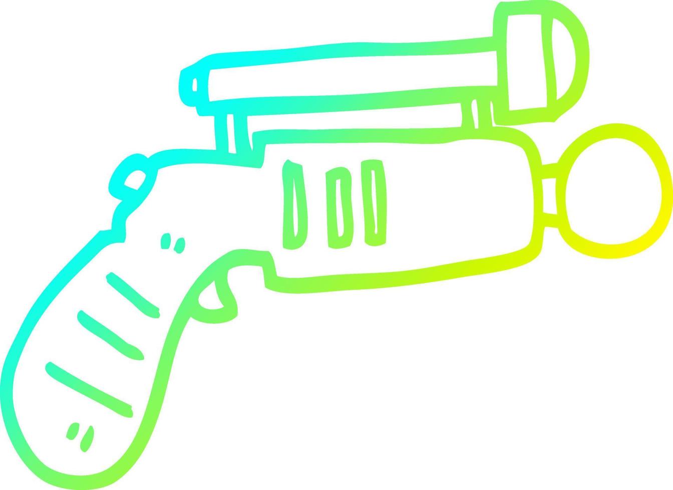 koude gradiënt lijntekening cartoon ray gun vector