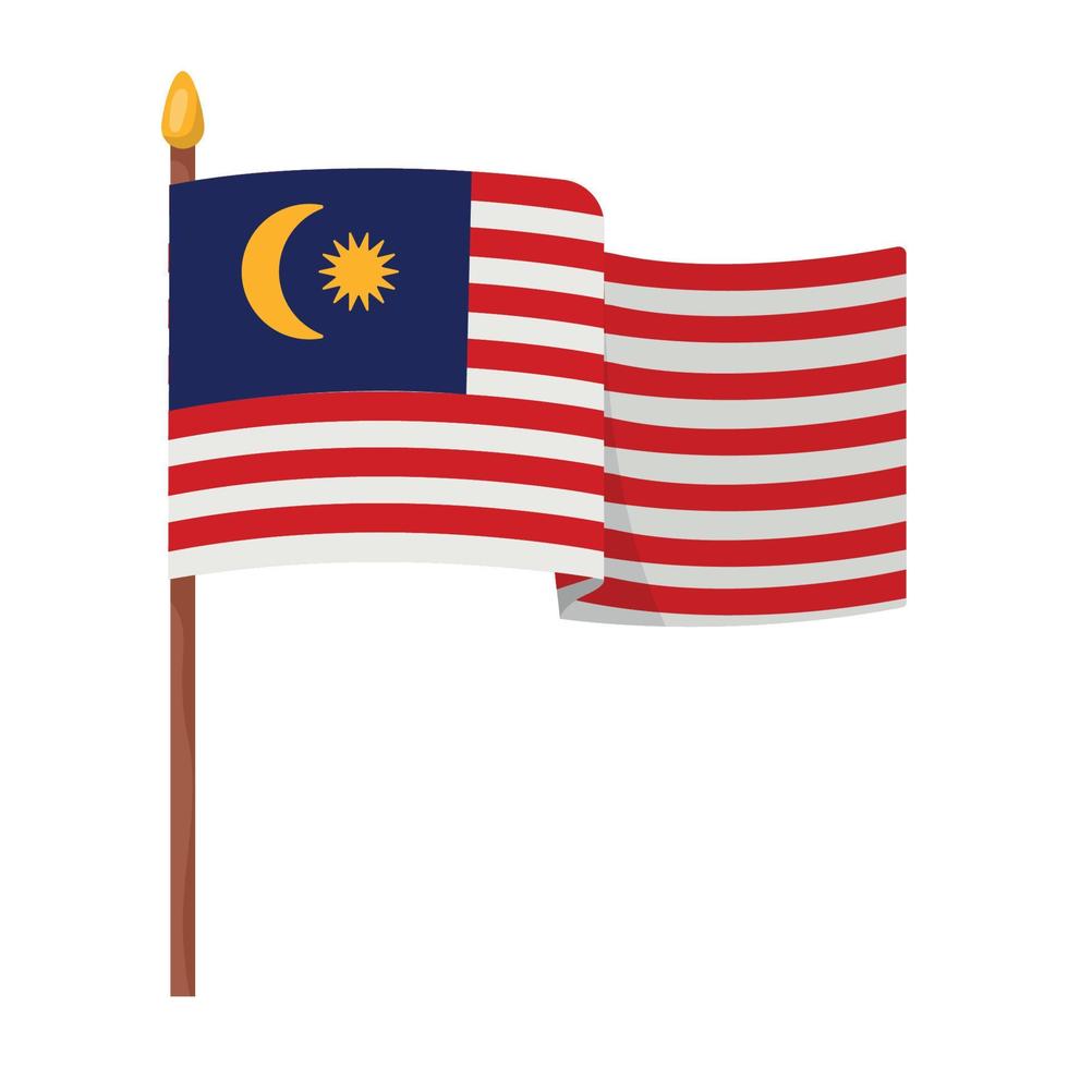 Maleisische vlag in paal vector