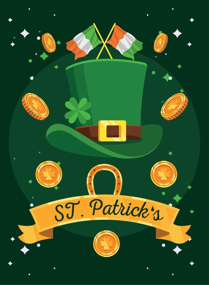 saint patricks belettering in lint vector