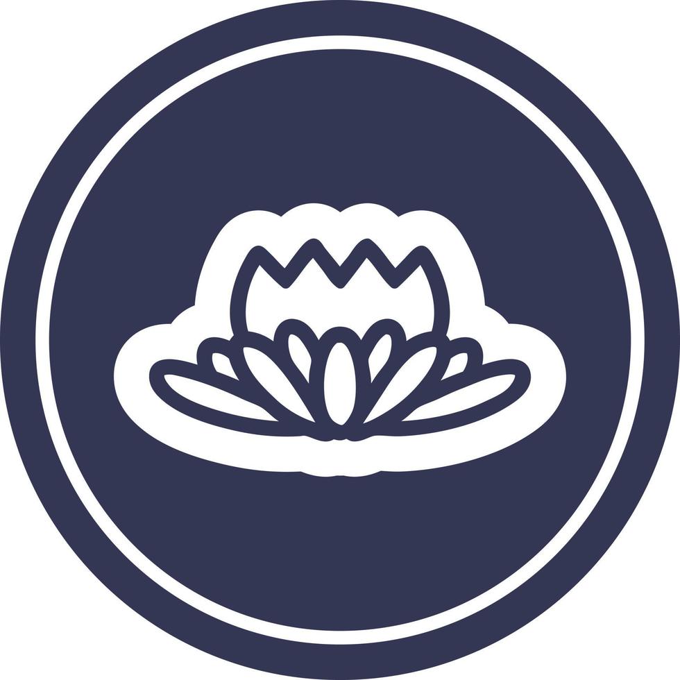 lotusbloem cirkelvormig pictogram vector
