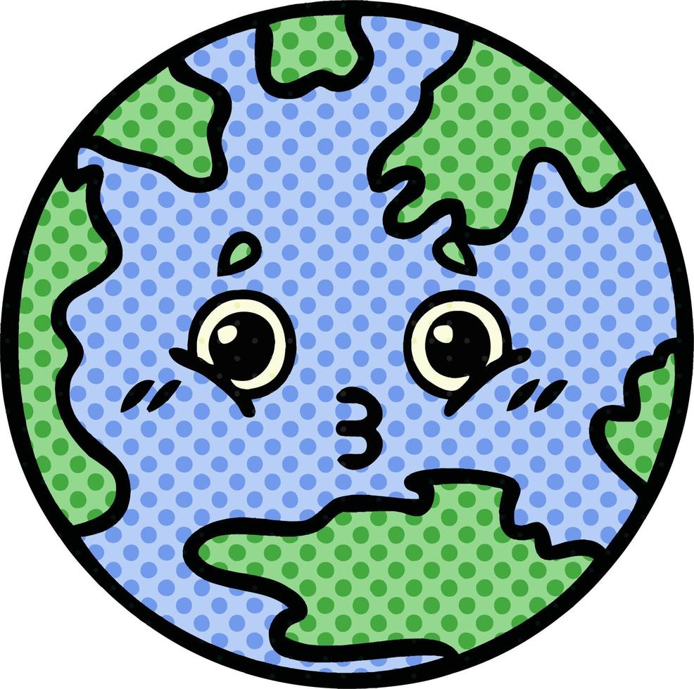 stripboekstijl cartoon planeet aarde vector