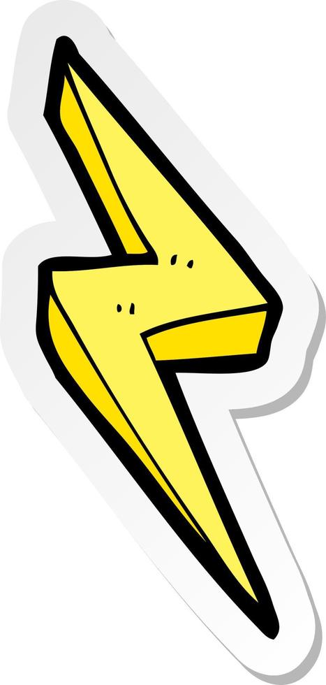 sticker van een tekenfilmsymbool van een bliksemschicht vector