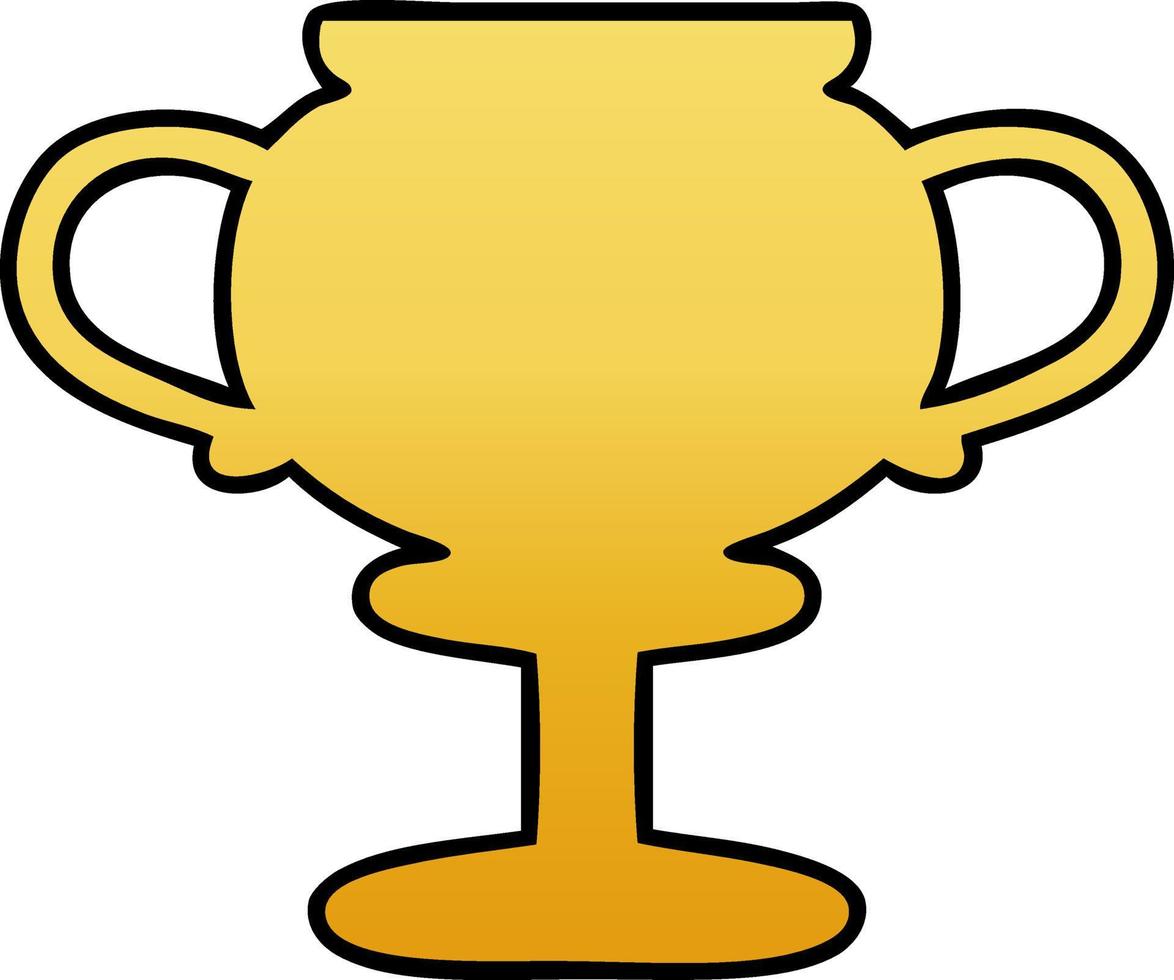 gradiënt gearceerde cartoon gouden trofee vector