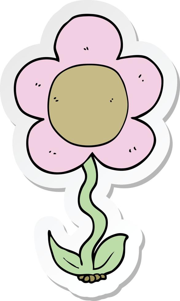 sticker van een cartoonbloem vector