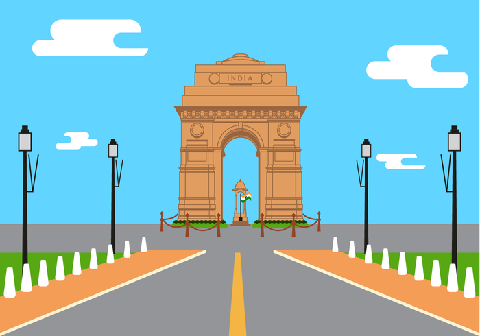 Gratis India Gate Vector